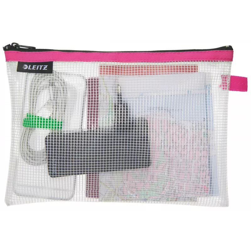 Leitz WOW Medium vesitiivis matkapussi, unisex, tarvikepussi, Medium, vetoketju, vesitiivis, pinkki