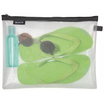 Leitz WOW Large vettähylkivä matkapussi, unisex, tarvikepussi, suuri, vetoketju, vettähylkivä, musta