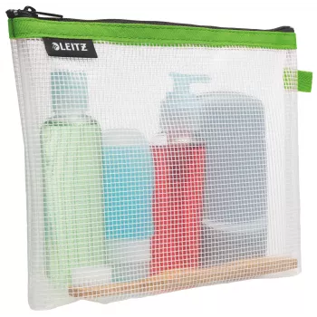 Leitz WOW vedenkestävä kosmetiikkapussi, unisex, asustepussi, yksi koko, vetoketju, vedenkestävä, vihreä