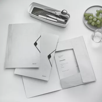 Leitz 3-läpällinen kansio WOW PP A4, esityskansio, A4, polypropeeni (PP), valkoinen, pysty, 150 arkkia