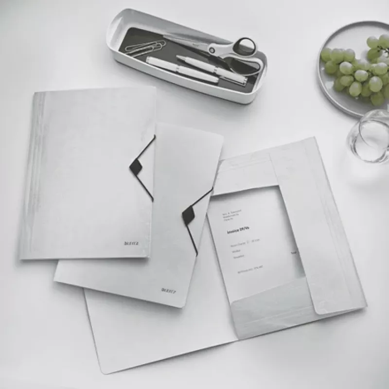 Leitz 3-läpällinen kansio WOW PP A4, esityskansio, A4, polypropeeni (PP), valkoinen, pysty, 150 arkkia