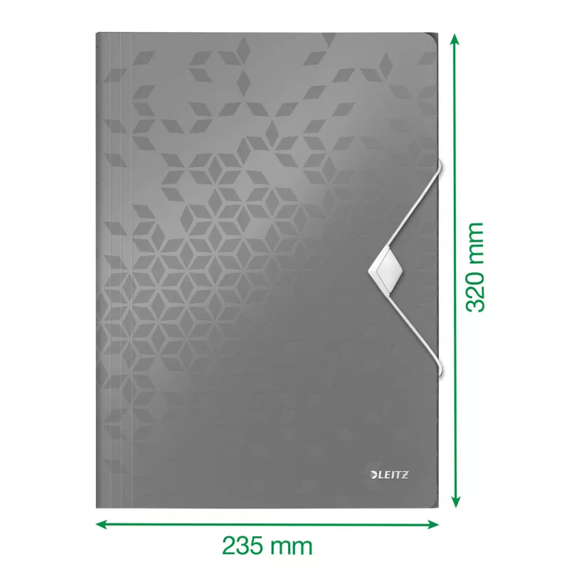 Leitz 3-Klappen-Mappe WOW PP A4, taittokansio, A4, polypropyleeni (PP), musta, vaaka-/pysty, 150 arkkia