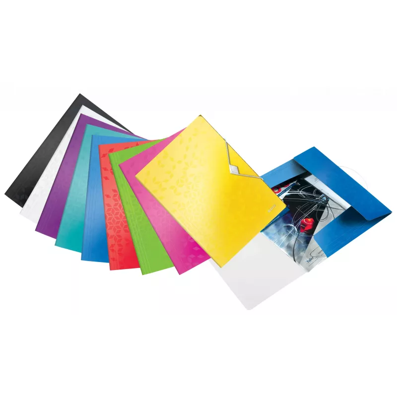 Leitz 3-Klappen-Mappe WOW PP A4, taittokansio, A4, polypropyleeni (PP), musta, vaaka-/pysty, 150 arkkia