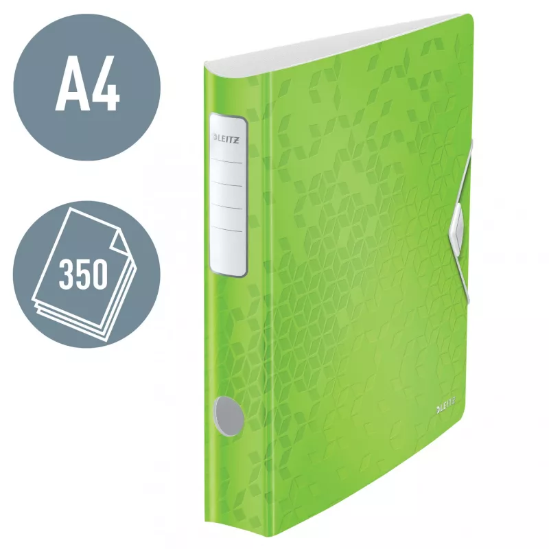 Leitz Hebelordner Active PP WOW A4/65 mm, A4, D-rengas, säilytys, polyfoam, vihreä, 350 arkkia
