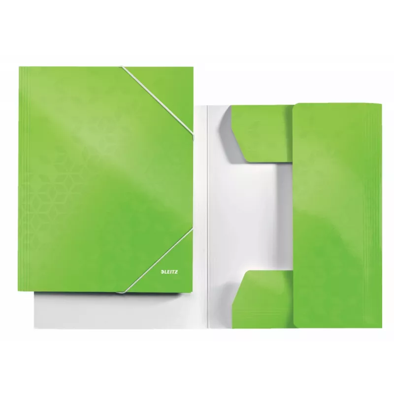 Leitz 3-Flap Folder WOW Card/POB A4, manila-kansio, A4, polypropeeni (PP), vihreä, 250 arkkia, 80 g/m²