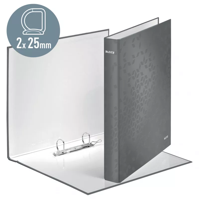 Leitz Ringbinder WOW laminoitu A4+ 2DR/25mm, A4+, D-rengas, kartonki, vihreä, 250 arkkia, 80 g/m²