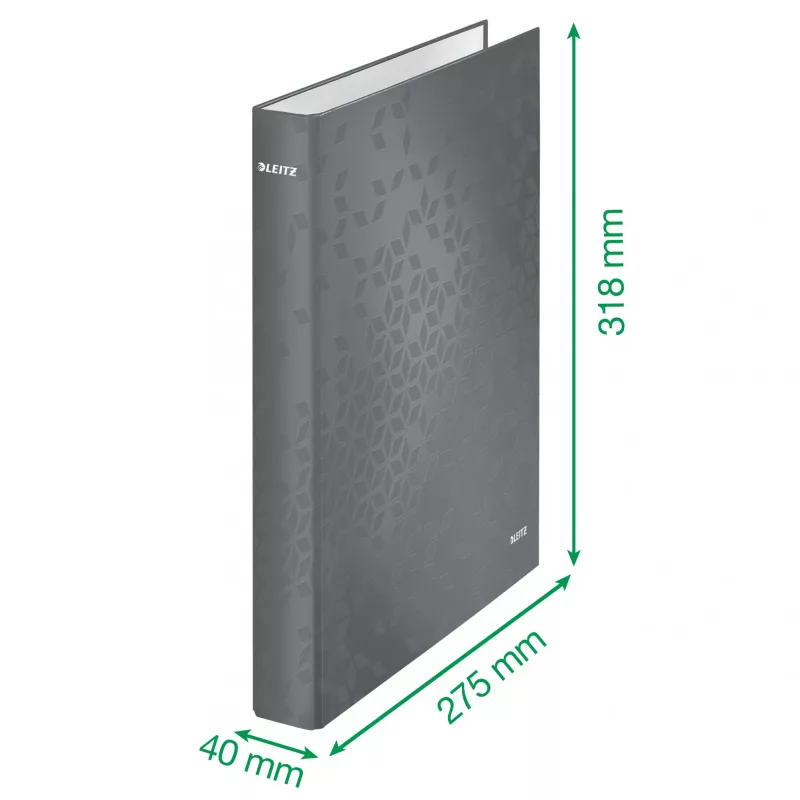 Leitz Ringbinder WOW laminoitu A4+ 2DR/25mm, A4+, D-rengas, kartonki, vihreä, 250 arkkia, 80 g/m²