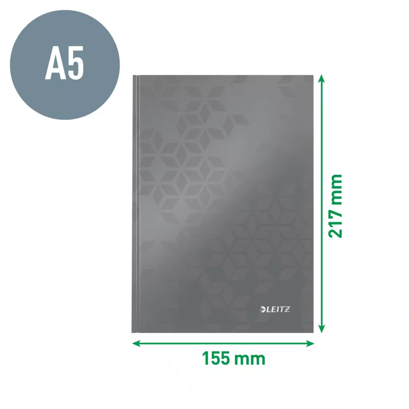 Leitz WOW Notizbuch A5 ruudullinen kovakantinen, kuvio, vihreä, A5, 80 arkkia, 80 g/m², ruudullinen
