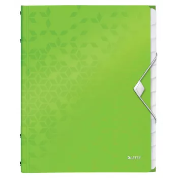 Leitz WOW PP Trennblätter-Buch, 12 lokeroa, A4, polypropeeni (PP), vihreä, 200 arkkia, 80 g/m², 265 mm