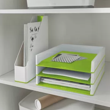 Leitz Briefablage WOW kaksivärinen, muovi, vihreä, valkoinen, A4, A4, 267 mm, 336 mm