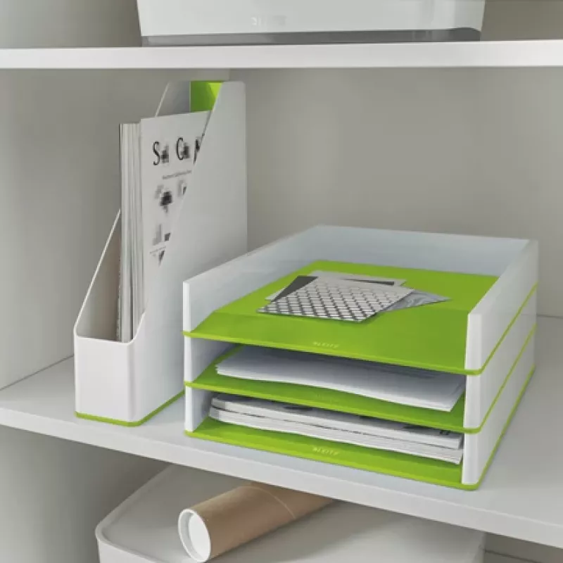 Leitz Briefablage WOW kaksivärinen, muovi, vihreä, valkoinen, A4, A4, 267 mm, 336 mm