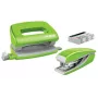 Leitz Stapler & Locher Set Mini WOW, 10 arkkia, vihreä, P2, metalli, muovi, 3,5 cm, 100 niittiä