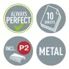Leitz Stapler & Locher Set Mini WOW, 10 arkkia, vihreä, P2, metalli, muovi, 3,5 cm, 100 niittiä