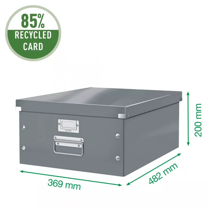 Leitz Click & Store WOW suuri säilytyslaatikko, vihreä, kartonki, 369 mm, 482 mm, 200 mm