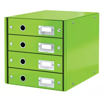 Leitz Click & Store WOW laatikosto (4 laatikkoa), vihreä, kartonki, 286 mm, 356 mm, 282 mm