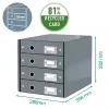 Leitz Click & Store WOW laatikosto (4 laatikkoa), vihreä, kartonki, 286 mm, 356 mm, 282 mm