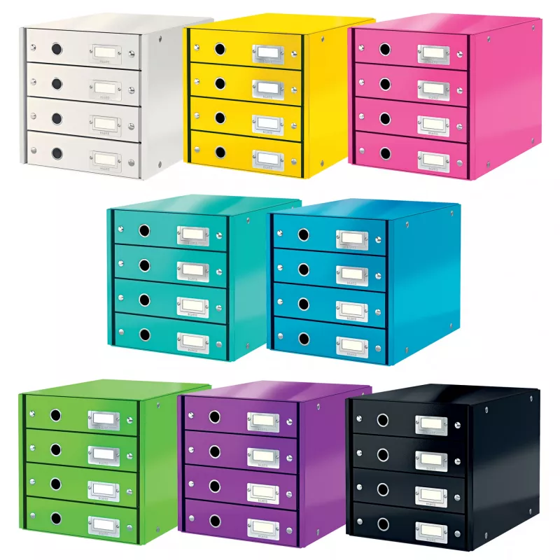 Leitz Click & Store WOW laatikosto (4 laatikkoa), vihreä, kartonki, 286 mm, 356 mm, 282 mm