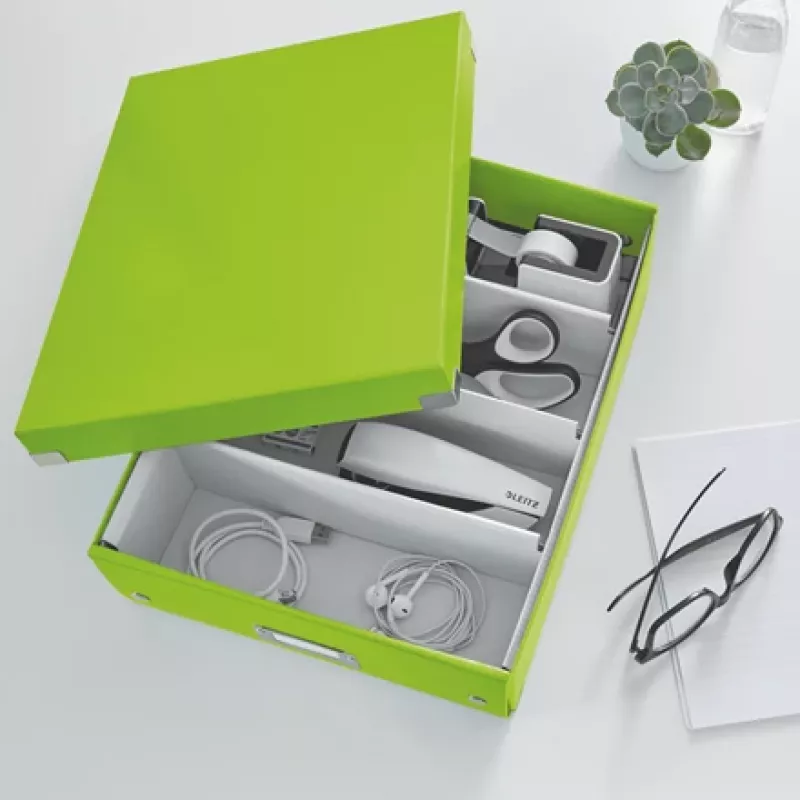 Leitz Click & Store WOW Medium Organiser Box, säilytyslaatikko, vihreä, suorakaide, kartonki, yksivärinen, sisäkäyttö