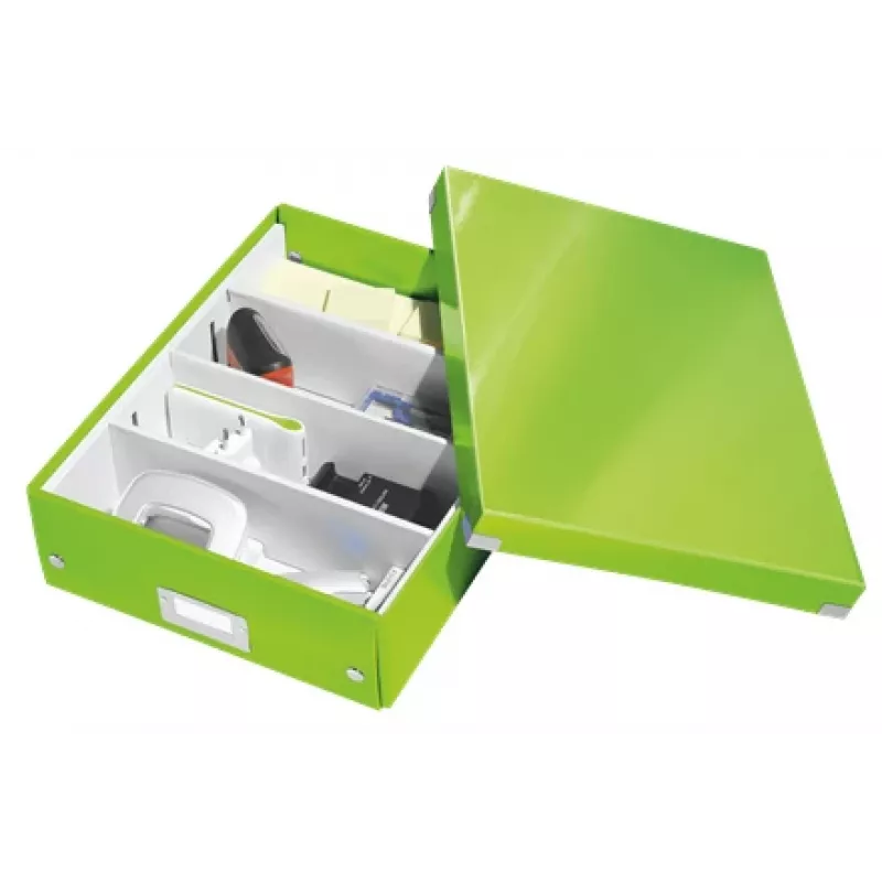 Leitz Click & Store WOW Medium Organiser Box, säilytyslaatikko, vihreä, suorakaide, kartonki, yksivärinen, sisäkäyttö