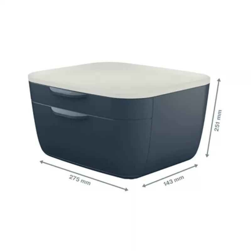 Leitz Cosy laatikosto 53570089, 2 laatikkoa, harmaa/vaaleanharmaa, A4