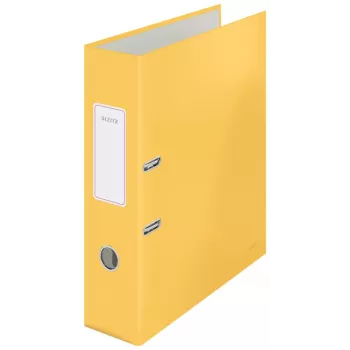 Leitz 180° Cosy Soft Touch -vipukansio 80 mm, A4, kartonki, keltainen, teksturoitu pinta, 600 arkkia, 80 g/m²