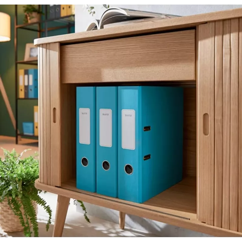 Leitz 180° Cosy Soft Touch -vipukansio 80 mm, A4, kartonki, sininen, strukturoitu pinta, 600 arkkia, 80 g/m²