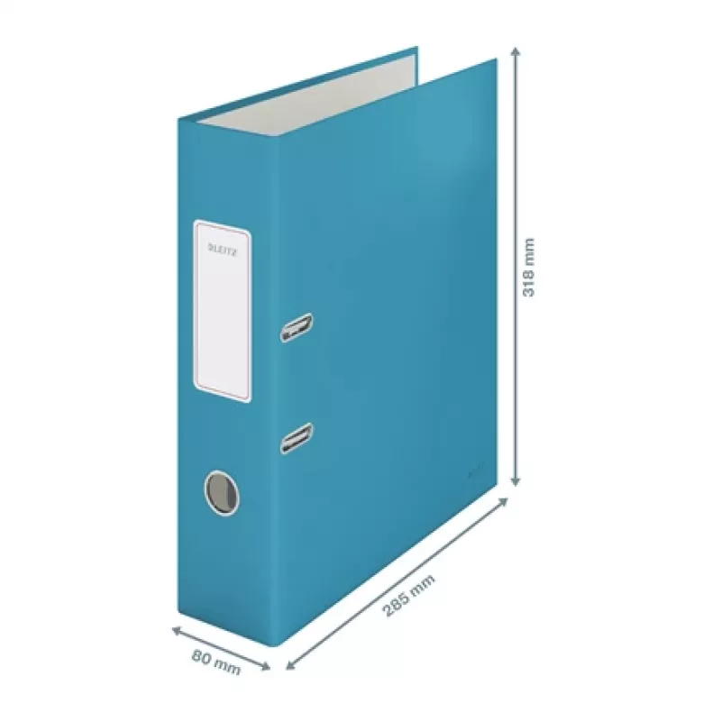 Leitz 180° Cosy Soft Touch -vipukansio 80 mm, A4, kartonki, sininen, strukturoitu pinta, 600 arkkia, 80 g/m²