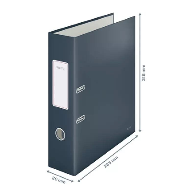 Leitz 180° Cosy Soft Touch -vipukansio 80 mm, A4, kartonki, musta, strukturoitu pinta, 600 arkkia, 80 g/m²