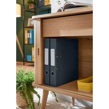 Leitz 180° Cosy Soft Touch -rengaskansio 50 mm, A4, kartonki, musta, strukturoitu pinta, 350 arkkia, 80 g/m²