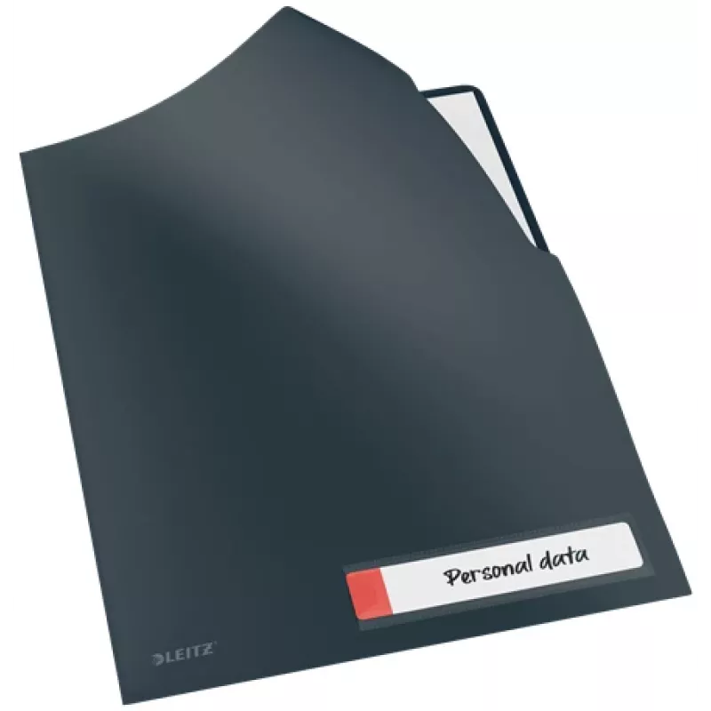 Leitz Cosy Privacy Folder, tavallinen asiakirjakansio, A4, polypropeeni (PP), musta, matta, pysty