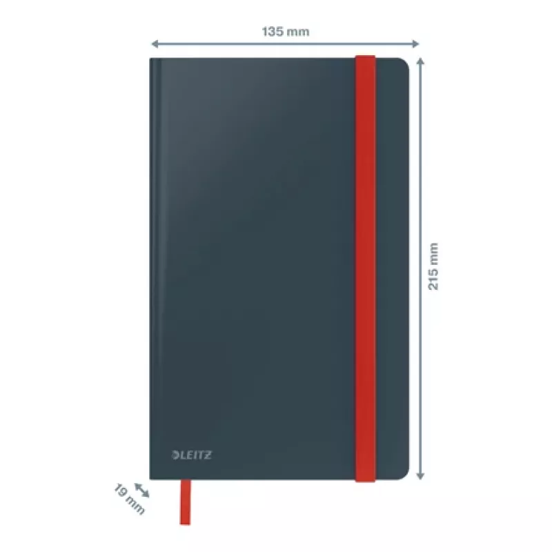 Leitz Cosy Notebook Soft Touch ruudullinen kovakantinen, yksivärinen, musta, A5, 80 arkkia, matta, 100 g/m²
