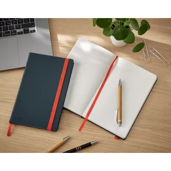 Leitz Cosy Notebook Soft Touch viivoitettu kovakantinen, yksivärinen, musta, A5, 80 arkkia, matta, 100 g/m²