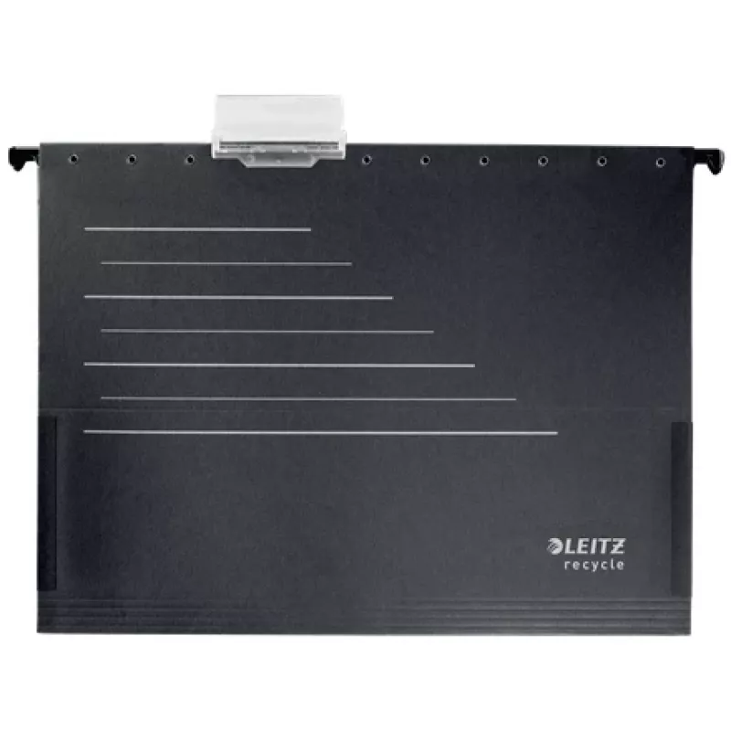 Leitz Alpha® Recycle -kartonkinen ripustustasku, A4, musta, kartonki, 80 g/m², 150 arkkia, 348 mm