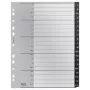 Leitz 12070000 -aakkosellinen välilehti, polypropeeni (PP), musta, valkoinen