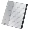 Leitz 12070000 -aakkosellinen välilehti, polypropeeni (PP), musta, valkoinen