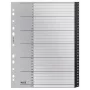 Leitz Recycle -hakemisto, PP, erittäin leveä, numeerinen välilehti, polypropeeni (PP), musta, valkoinen, pysty, A4 Maxi, 160 g/m²