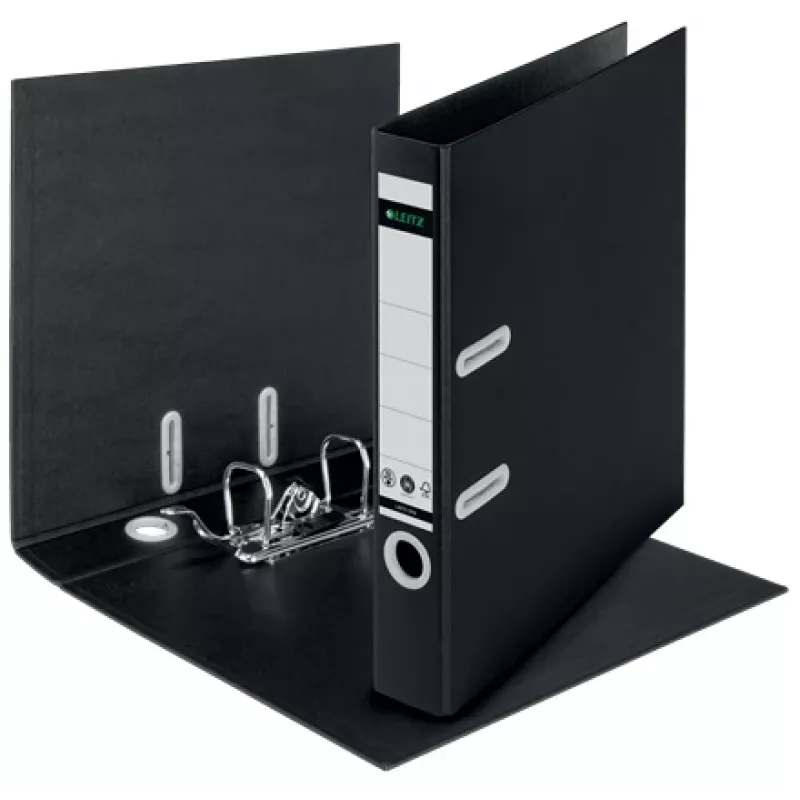 Leitz 180° Recycle -vipukansio, A4, kartonki, musta, 350 arkkia, 80 g/m², 320 mm