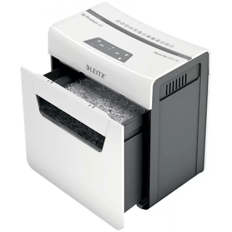 Leitz IQ Protect Premium -silppuri 6X P4, 4 x 40 mm, 10 l, 100 arkkia, 55 dB, kosketus, 6 arkkia