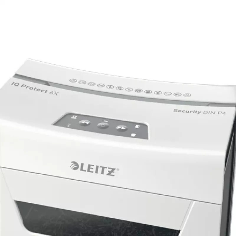 Leitz IQ Protect Premium -silppuri 6X P4, 4 x 40 mm, 10 l, 100 arkkia, 55 dB, kosketus, 6 arkkia