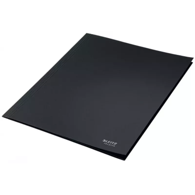 Leitz Recycle Card 3-Flap Folder, tavallinen asiakirjakansio, A4, kartonki, musta, matta, 250 arkkia