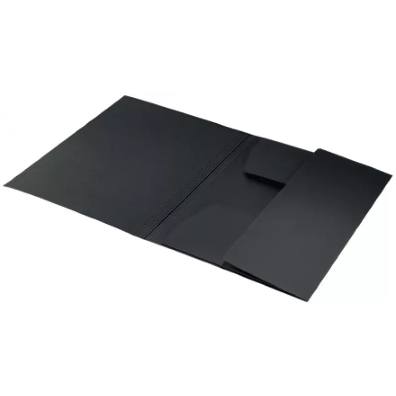 Leitz Recycle Card 3-Flap Folder, tavallinen asiakirjakansio, A4, kartonki, musta, matta, 250 arkkia