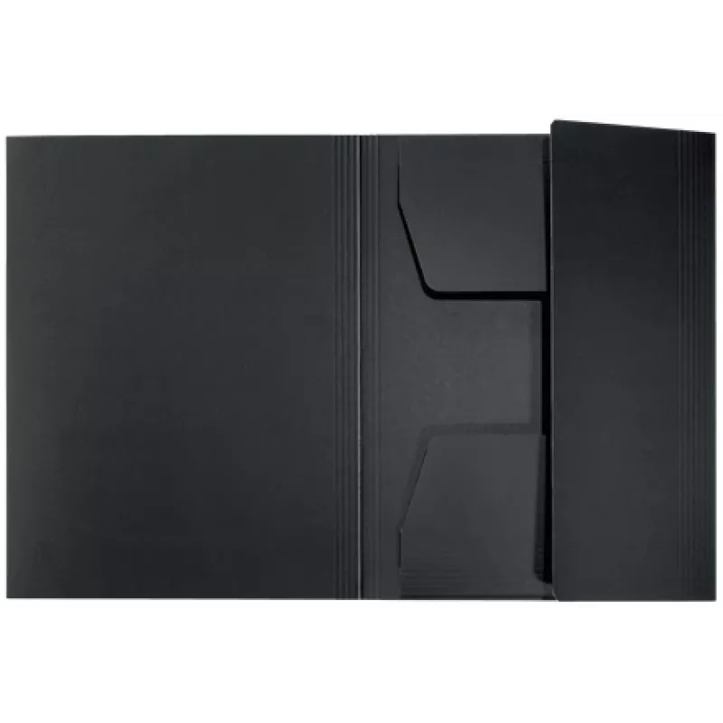 Leitz Recycle Card 3-Flap Folder, tavallinen asiakirjakansio, A4, kartonki, musta, matta, 250 arkkia