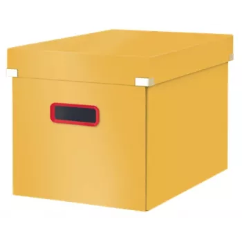 Leitz Click & Store Cosy Cube Large säilytyslaatikko, säilytyslaatikko, keltainen, suorakaiteen muotoinen, kartonki, yksivärinen, sisäkäyttöön