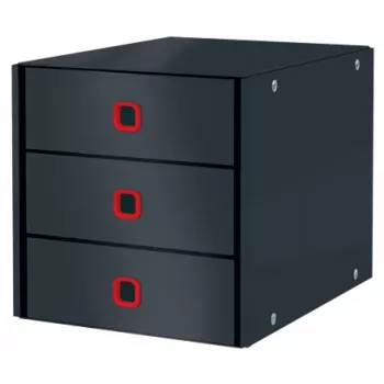 Leitz Click & Store Cosy laatikosto (3 laatikkoa), harmaa, kartonki, 286 mm, 358 mm, 282 mm