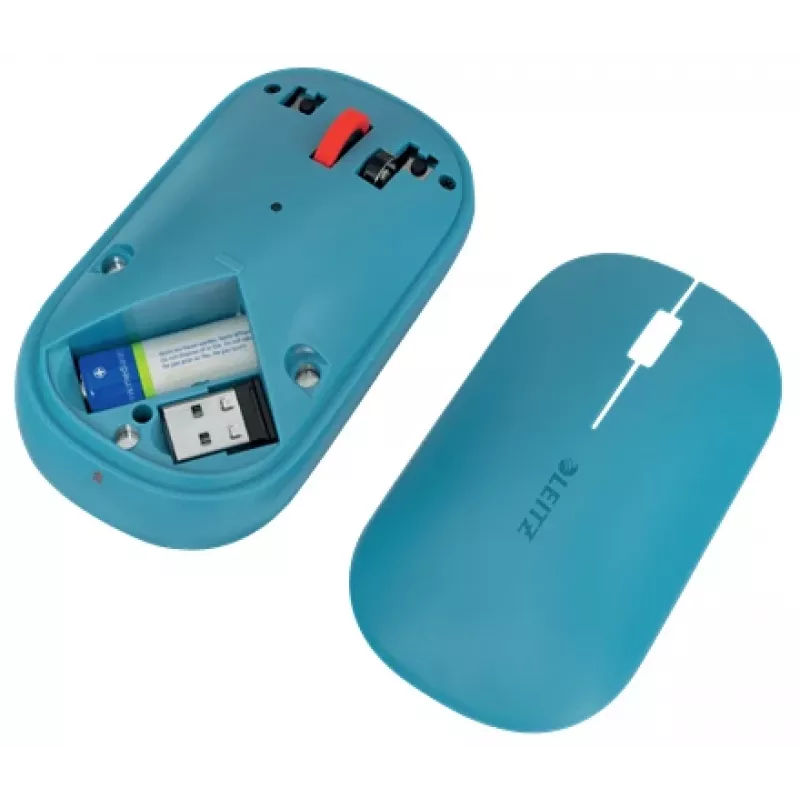 Leitz Cosy langaton hiiri, molempikätinen, RF Wireless + Bluetooth, 4000 DPI, sininen