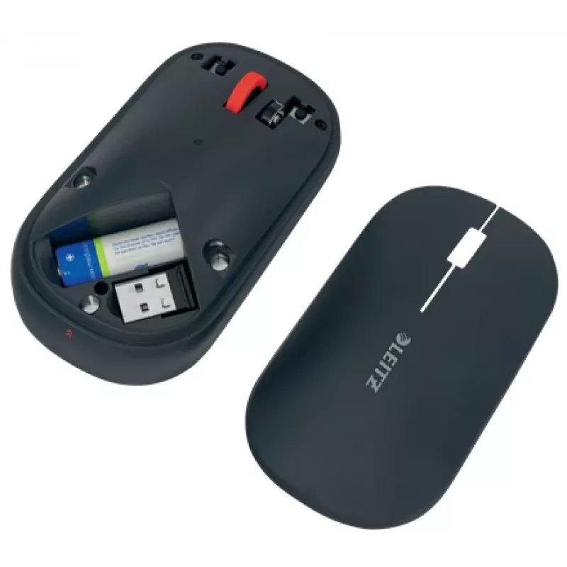 Leitz Cosy langaton hiiri, molempikätinen, RF Wireless + Bluetooth, 4000 DPI, harmaa