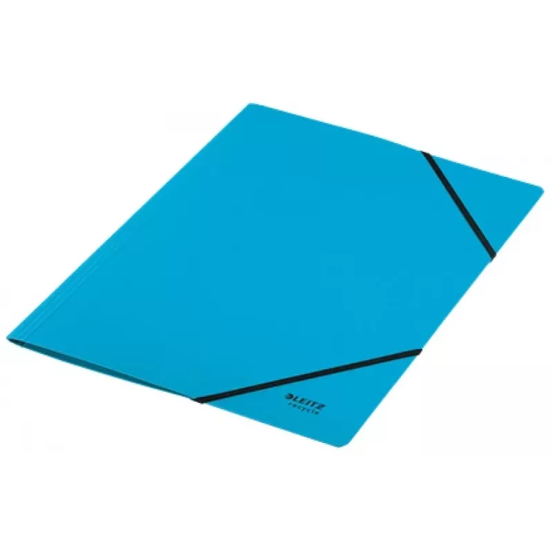 Leitz Recycle kartonkikansio kiristyskuminauhoilla, perinteinen kansio, A4, kartonki, sininen, vaaka-/pystyformaatti, 250 arkkia