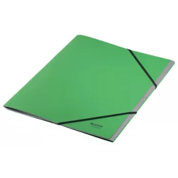 Leitz Recycle korttikansiollinen välilehtikansio, allekirjoituskansio, A4, kartonki, vihreä, 430 g/m², kuminauha