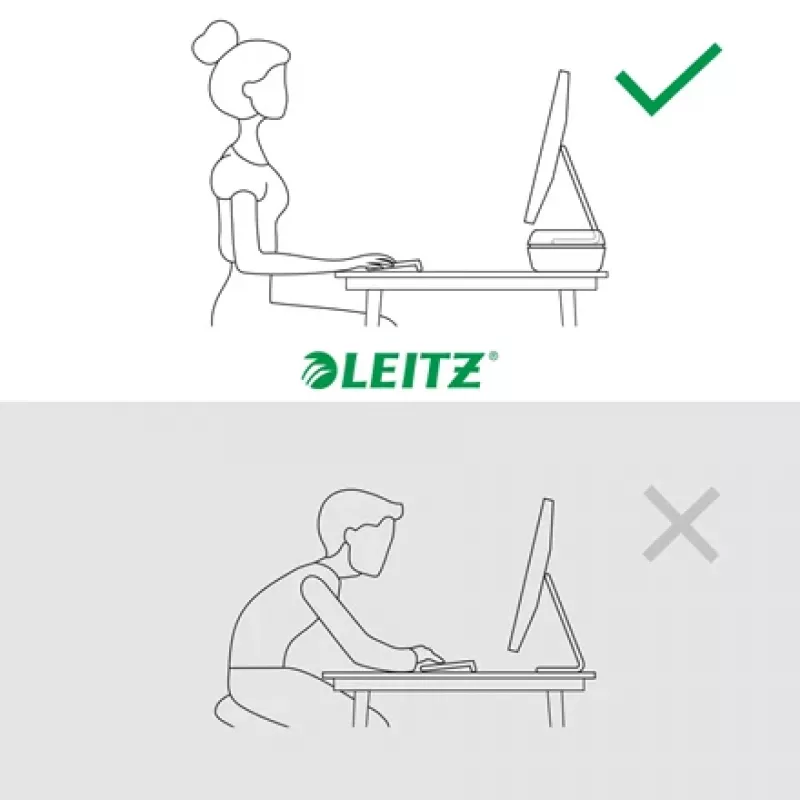 Leitz Ergo säädettävä näytönjalusta, vapaasti seisova, 68,6 cm (27 inch), korkeussäätö, harmaa