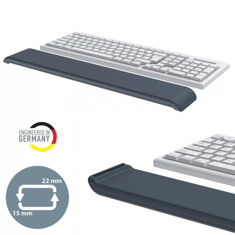 Leitz Ergo säädettävä näppäimistön rannetuki, tummanharmaa, 71 mm, 437 mm, 22 mm, 1 kpl